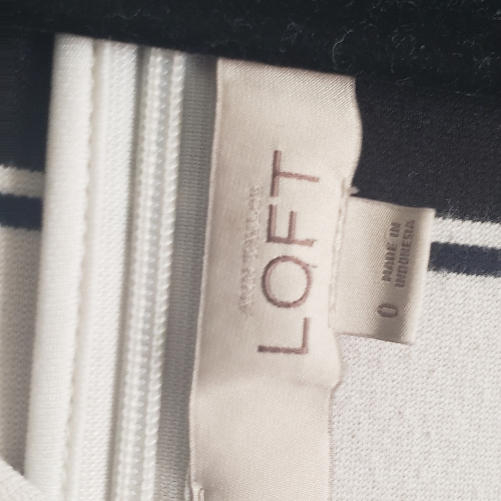 White and Black stripped Loft Dress
